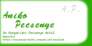 aniko pecsenye business card