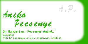 aniko pecsenye business card